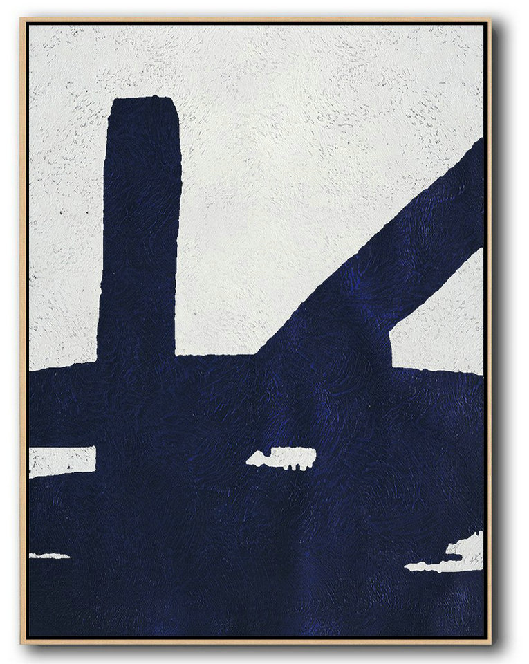 Huge Abstract Painting On Canvas,Buy Hand Painted Navy Blue Abstract Painting Online,Huge Abstract Canvas Art